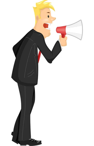 Mannen Corporate Megaphone — Stockfoto