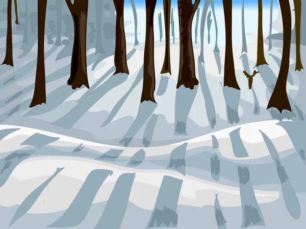 Winter forest bomen — Stockfoto