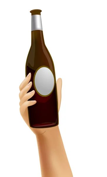 Ilustración de botella de mano —  Fotos de Stock
