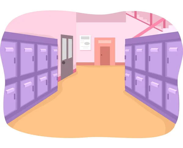 Skolan hallen Illustration — Stockfoto