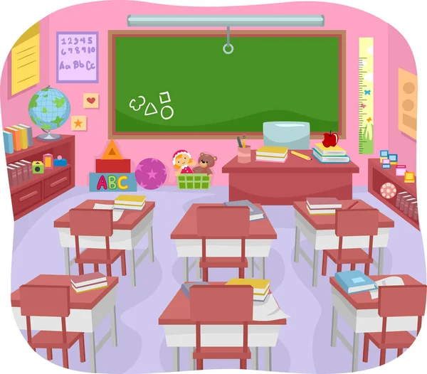 Förskola klassrummet Illustration — Stockfoto
