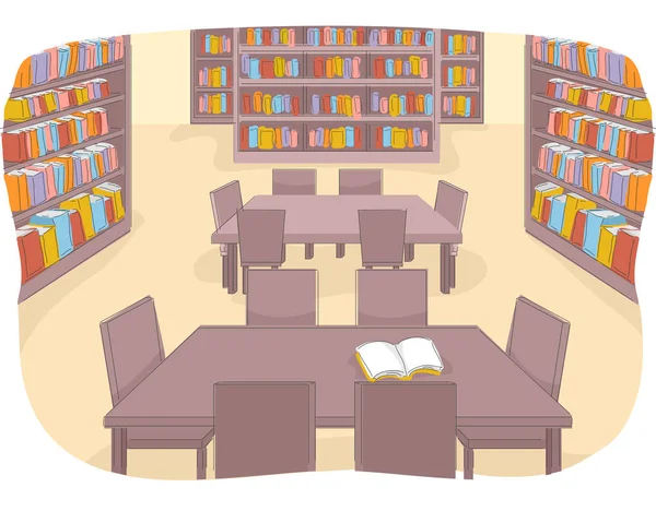 School Library Illustration — Stock Photo, Image