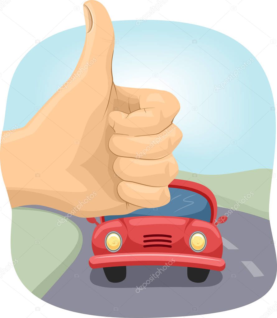 Hand Gesture Hitch Hike — Stock Photo © lenmdp 137586638