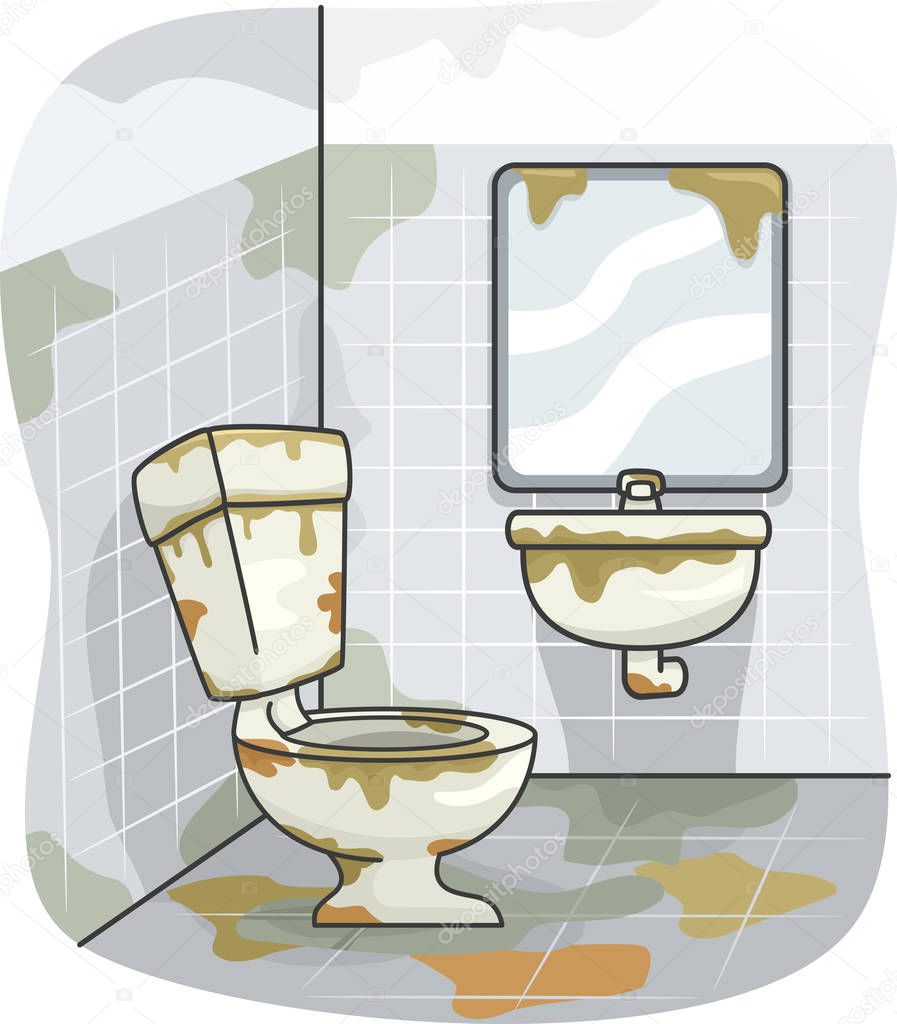 Clipart dirty toilet Dirty Toilet Illustration — Stock Photo