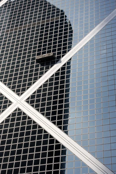 Lavadora Ventanas Lado Del Edificio Vidrio —  Fotos de Stock