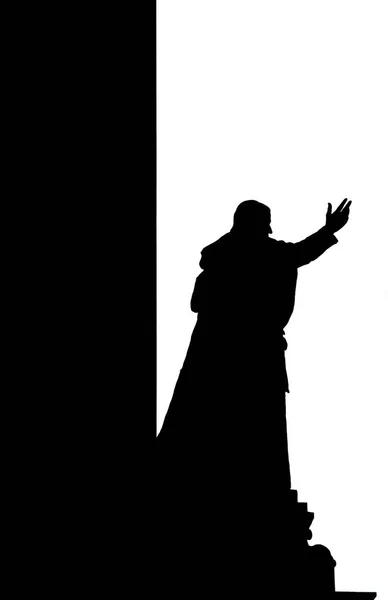 Sziluettjét Ábra Hogy Beszédet Fekete Fehér Stock Kép