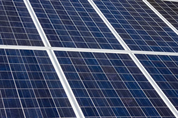 Série Fotovoltaických Solárních Panelů Pro Výrobu Elektřiny — Stock fotografie