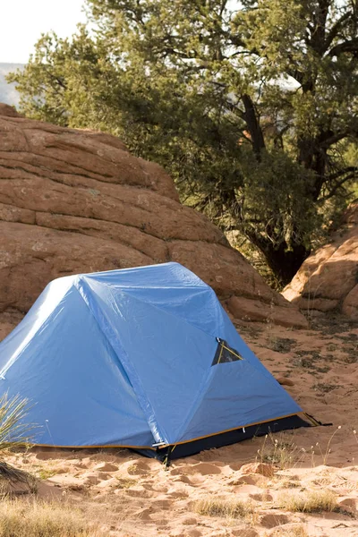 Camping Con Tienda Desierto Utah — Foto de Stock