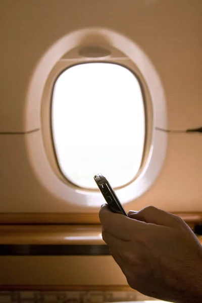 Houder Van Een Zakelijke Telefoon Close Shot — Stockfoto