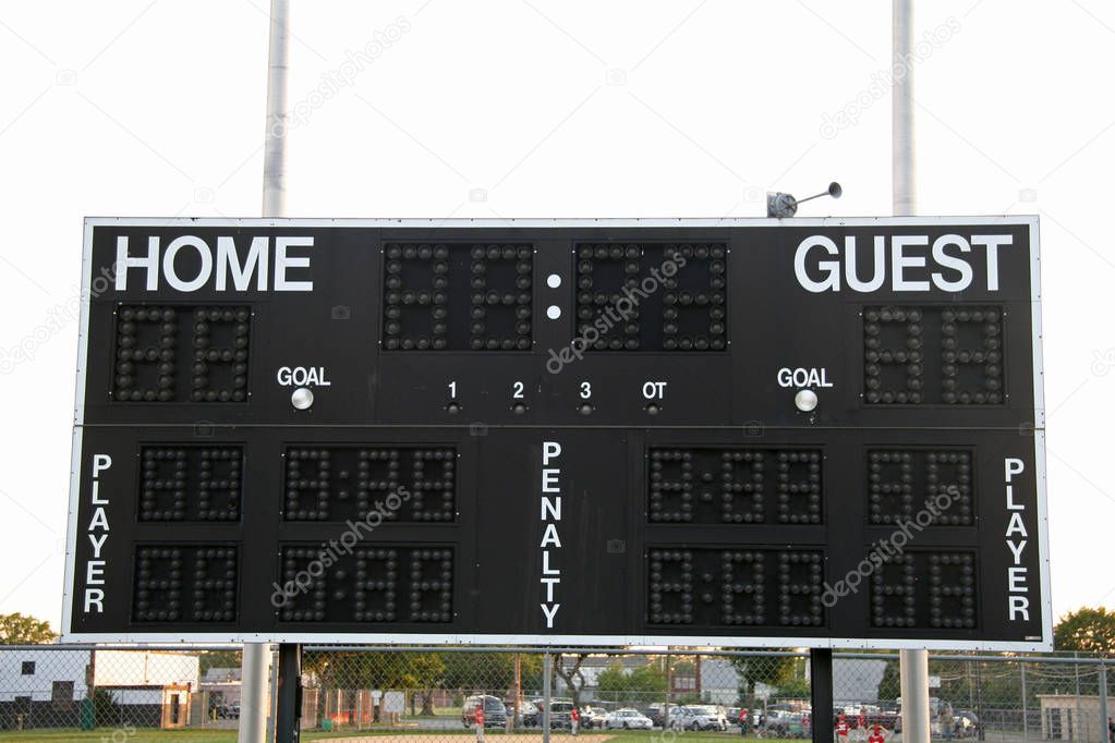 Sports Scoreboard day time shot