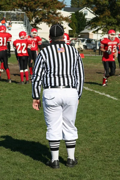 High School Arbitro Calcio — Foto Stock