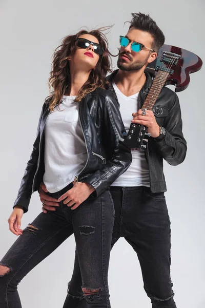 Side view of a rock and roll couple — Stock Photo, Image