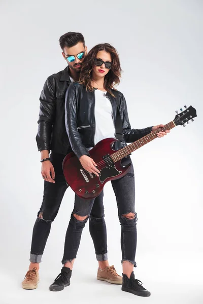 Rock and roll couple standing together — Stock Photo, Image