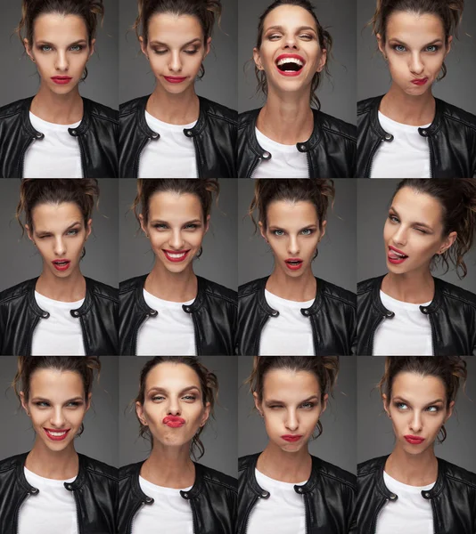 Collage of beautiful woman's faces — Stock Photo, Image