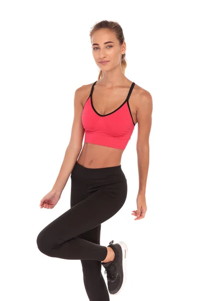 Young woman fitness instructor standing — Stock Photo, Image