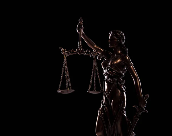 Seitenansicht Bild der Göttin der Gerechtigkeit Statue — Stockfoto