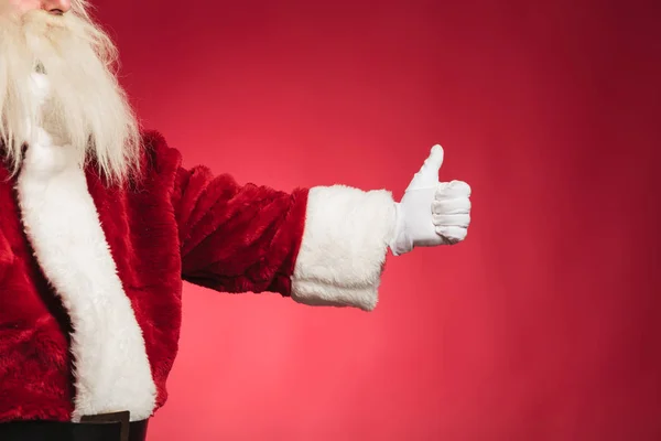 Cut out side view of santa claus making ok — Stock Photo, Image