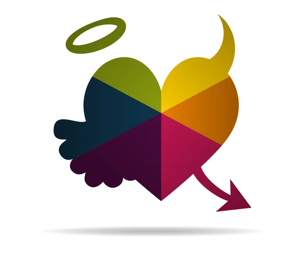 Dark heart multicolor icon vector — Stock Vector