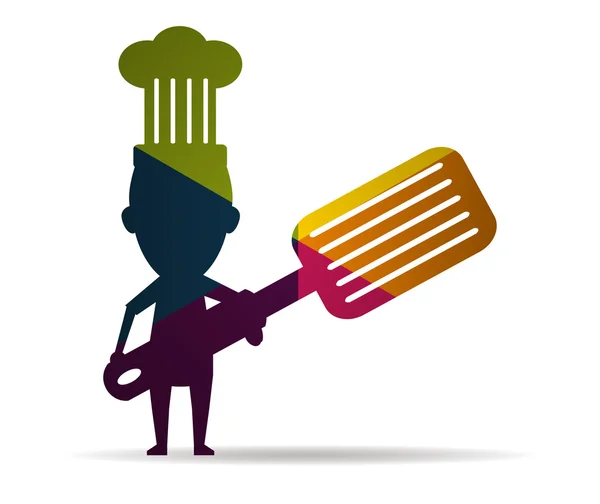 Chef multicolore icône vecteur — Image vectorielle