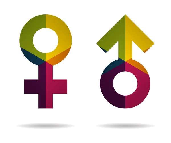 Vetor de ícone multicolorido masculino e feminino —  Vetores de Stock