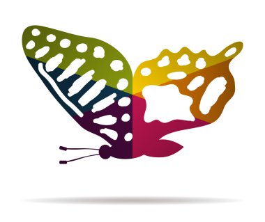 Güzellik kelebek çok renkli simge vektör