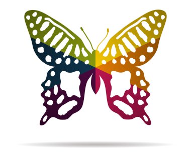 Kelebek güzellik çok renkli simge vektör