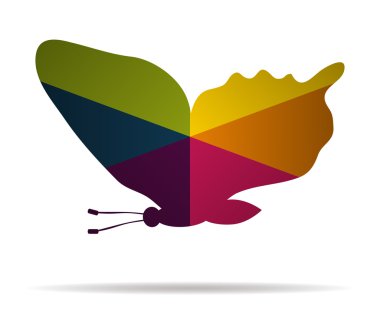 Kelebek çok renkli simge vektör sinek