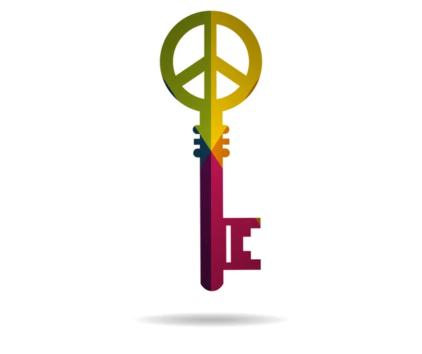 Key to peace multicolor icon vector — Stock Vector