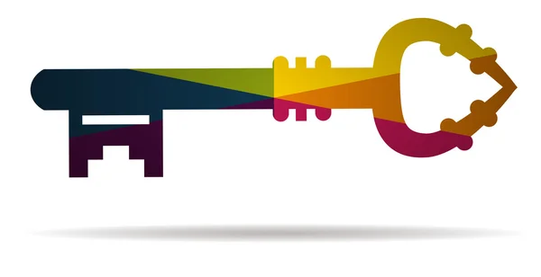 Vector clave icono multicolor — Vector de stock