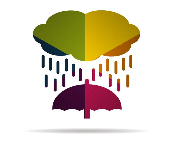 Rain multicolor icon vector — Stock Vector