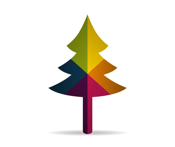 Träd natur multicolor ikonen vektor — Stock vektor