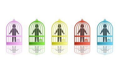 simgeler Kafesli erkekler