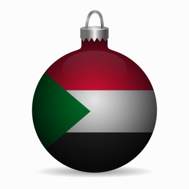 Sudan bayrağı Noel top vektör