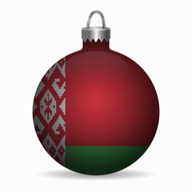 Beyaz Rusya bayrağı Noel top vektör