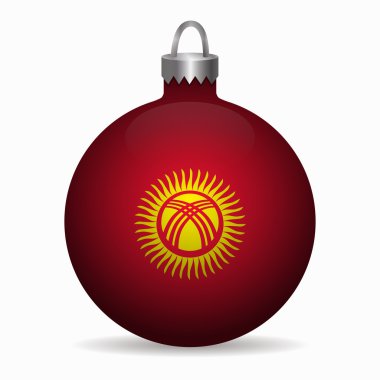 Kırgızistan bayrağı Noel top vektör