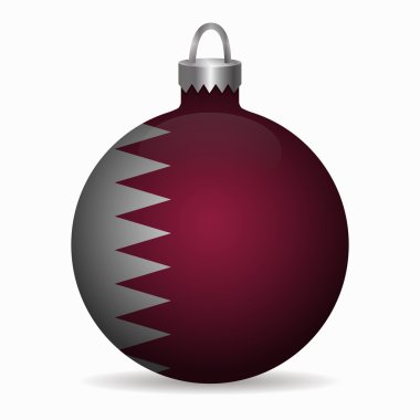 Katar bayrak Noel top vektör