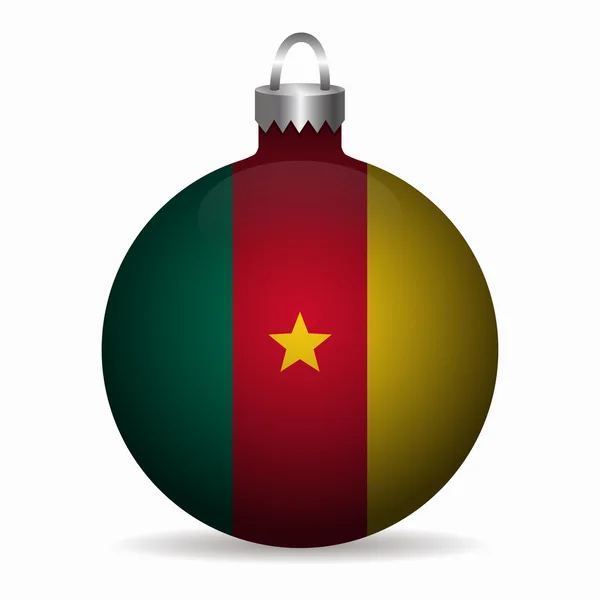 Camerún bandera navidad bola vector — Vector de stock