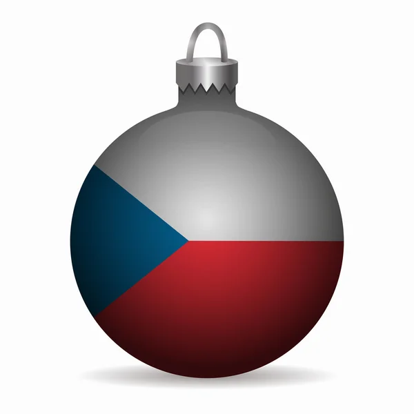 Drapeau tchèque vecteur de boule de Noël — Image vectorielle