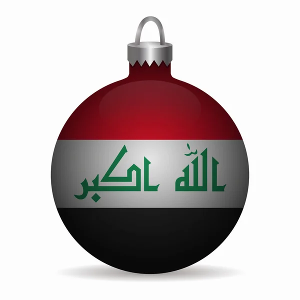 Iraq bandera navidad bola vector — Archivo Imágenes Vectoriales