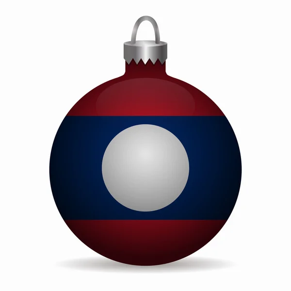 Laos flag christmas ball vector — Stock Vector