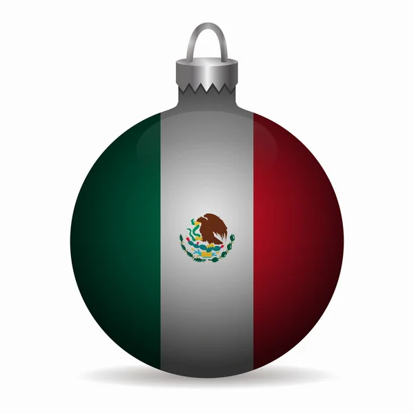 Drapeau mexicain noël boule vecteur — Image vectorielle