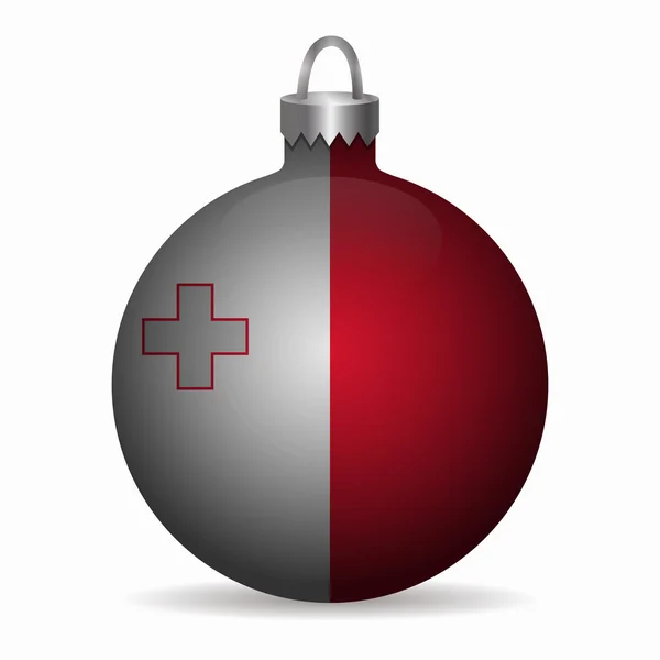 Drapeau malta boule de Noël vecteur — Image vectorielle