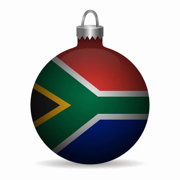 Drapeau d'Afrique du Sud vecteur de boule de Noël — Image vectorielle