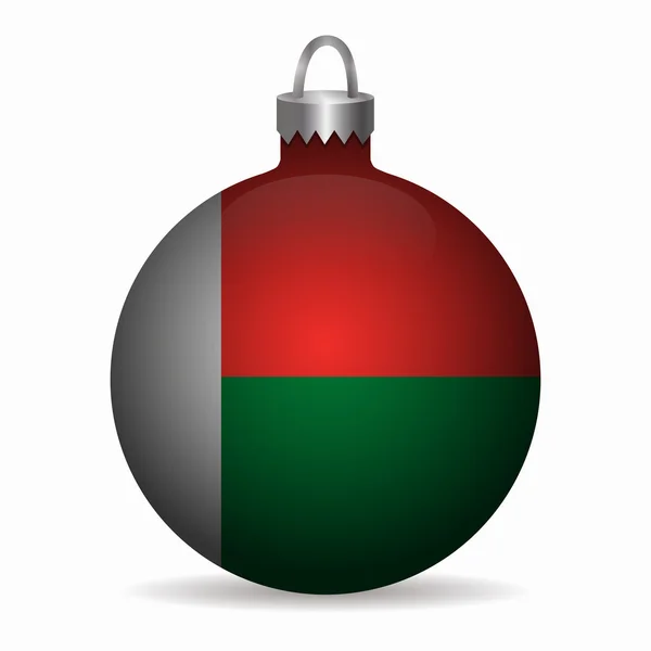 Madagaskar Flagge Weihnachtskugel Vektor — Stockvektor