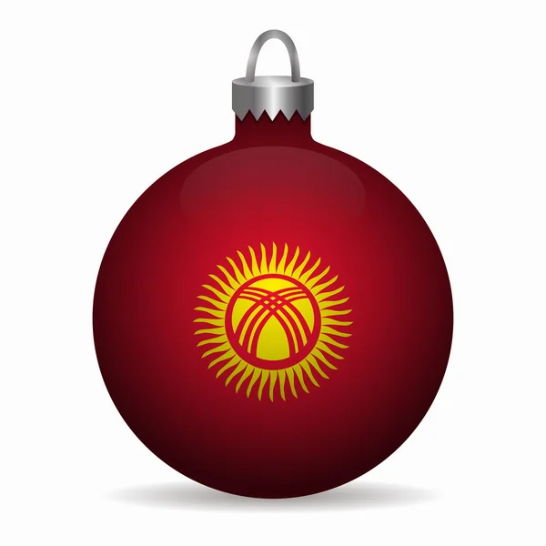 Kirgizië vlag kerst bal vector — Stockvector