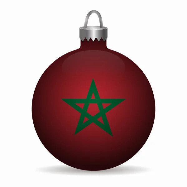 Morocco flag christmas ball vector — Stock vektor