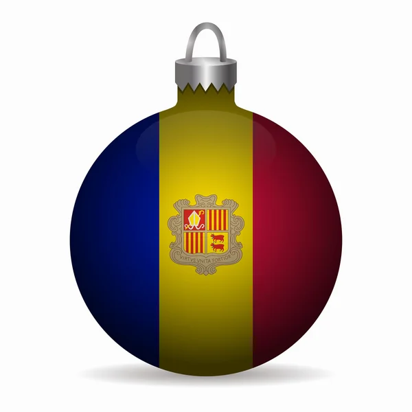 Andorra flag christmas ball vector — Stock vektor