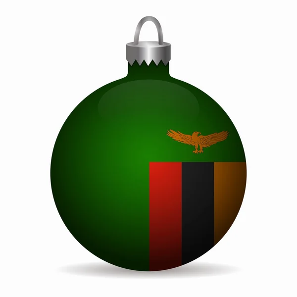 Zambia flag christmas ball vector — Stock Vector