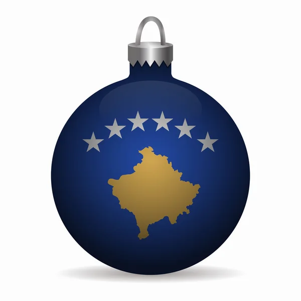 Kosovo flag christmas ball vector — Stock Vector