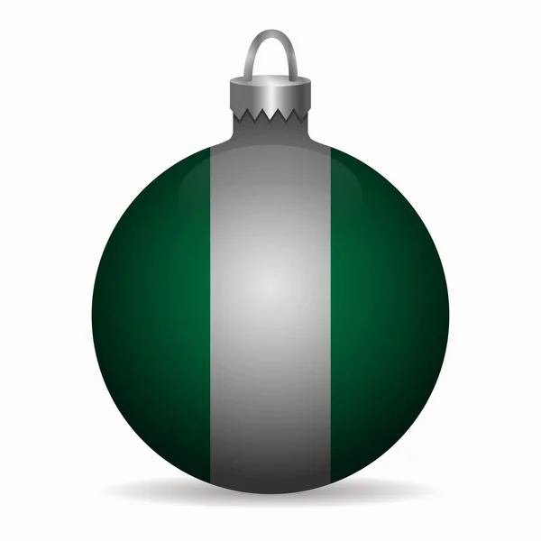 Nigeria bandeira vetor bola de natal —  Vetores de Stock